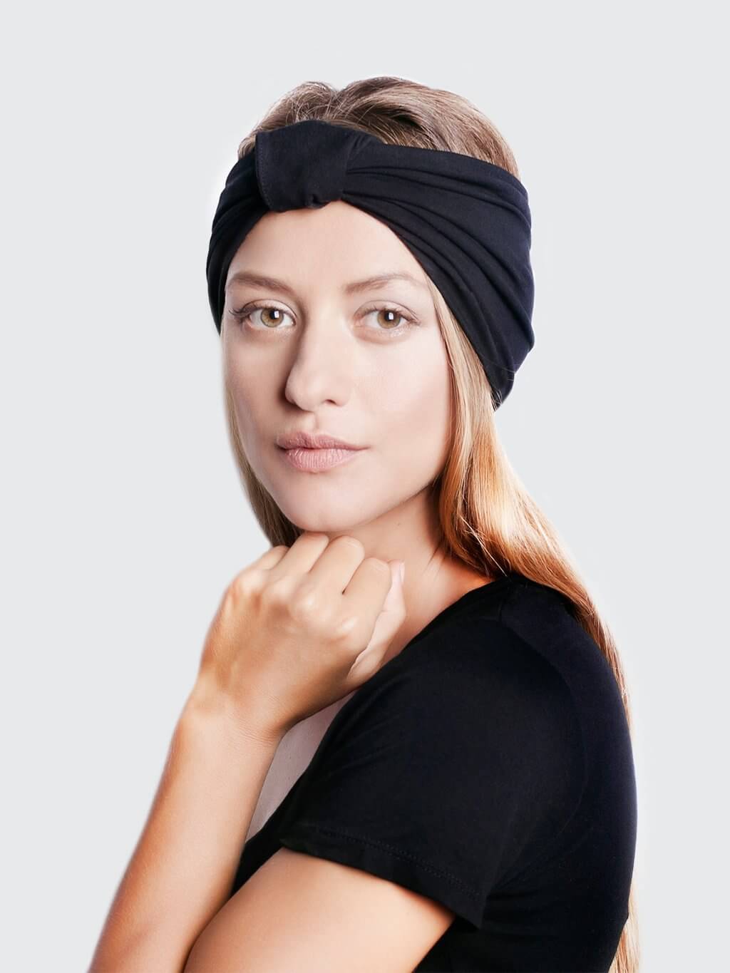 BLOM Original headband for women in Black. Multi style, wear 14+ ways